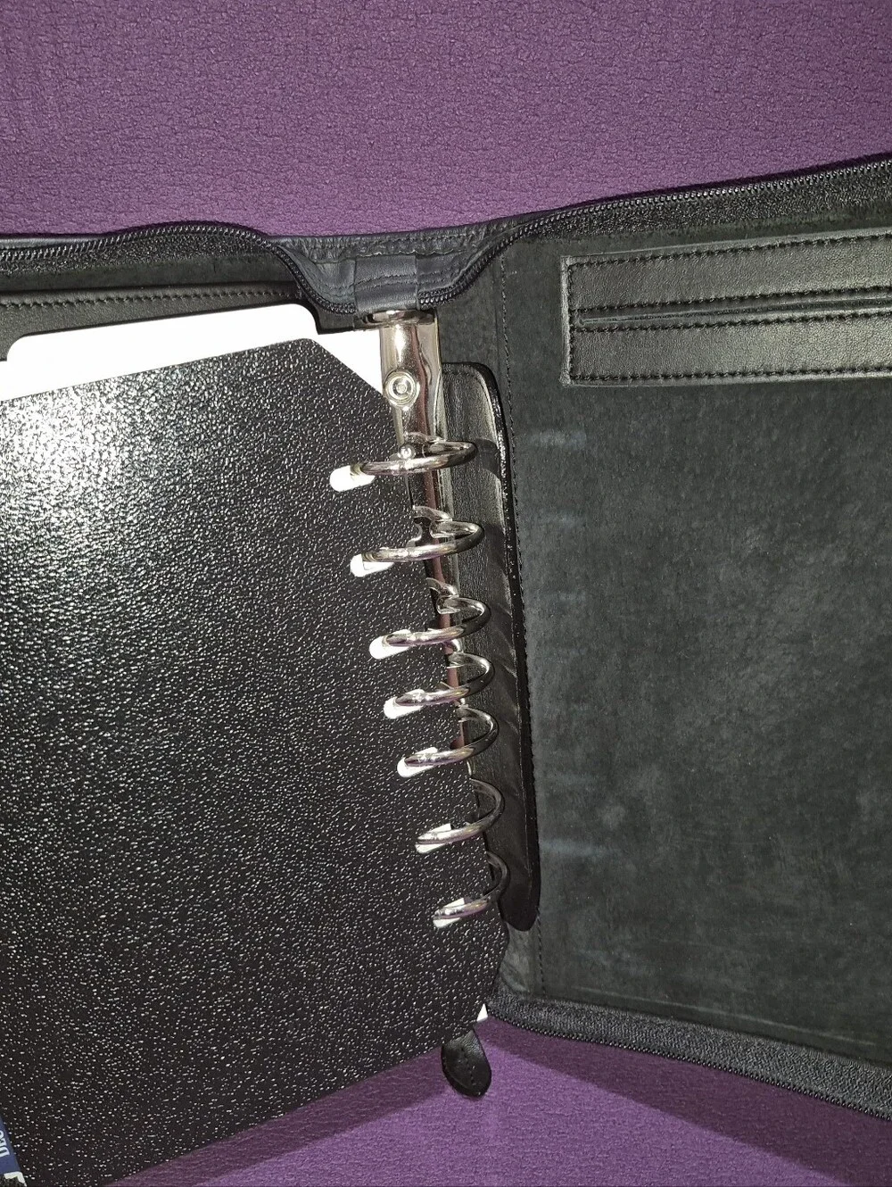 Kirkland Signature 7 Ring Binder Classic Planner Black Premium Leather Zip Case